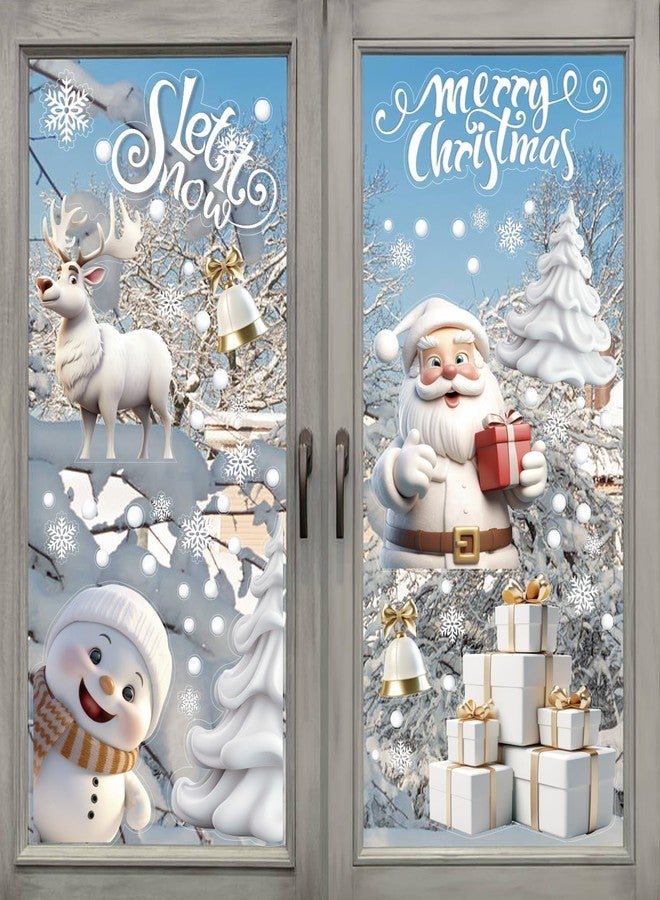 BharatBazaar Christmas Window Stickers, 9 Sheet Holiday Window Clings for Festive Decor, Reusable Static Decals, 20 x 30 cm Each, Ideal for Home and Retail Displays - Image 1
